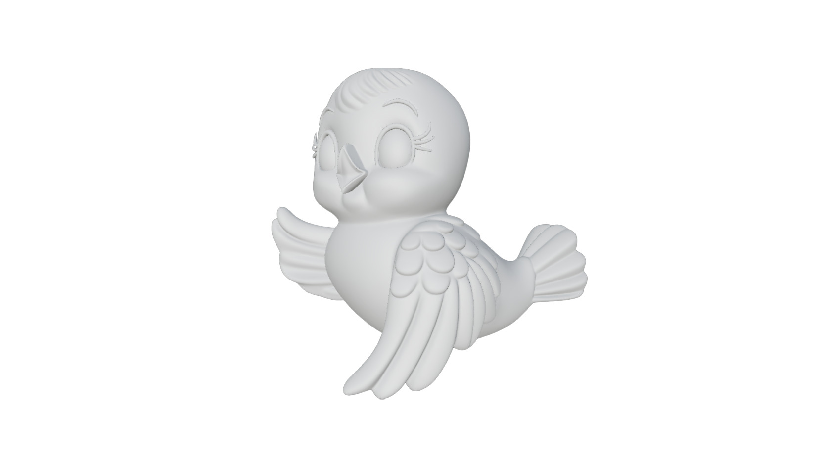  80s Vintage Retro Blue Bird  3D printing 3D model_5