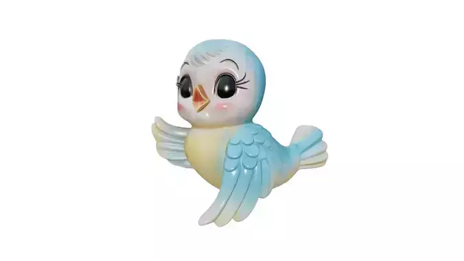  80s Vintage Retro Blue Bird  3D printing