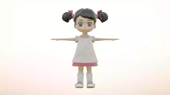 Stylized 3D Girl Character  Game
