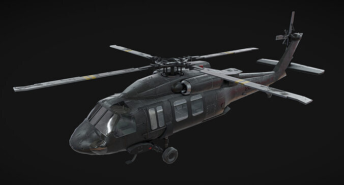 Blackhawk Helicopter Low-poly 3D model