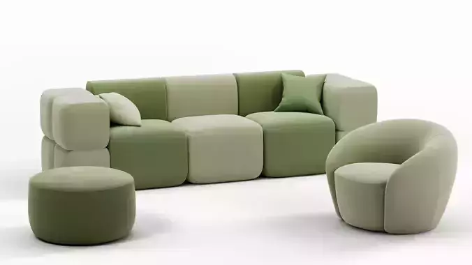 SoftContours Modern Furniture Set 3D model