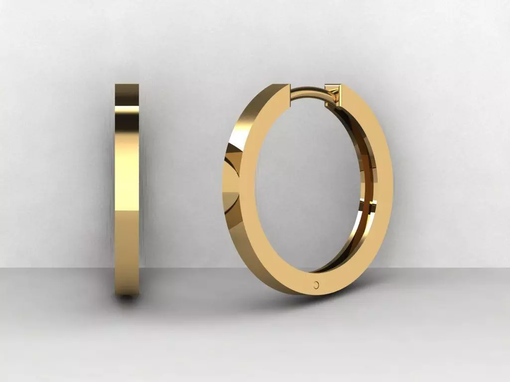 16 mm inside 2 mm witdh flat earring 3D print model