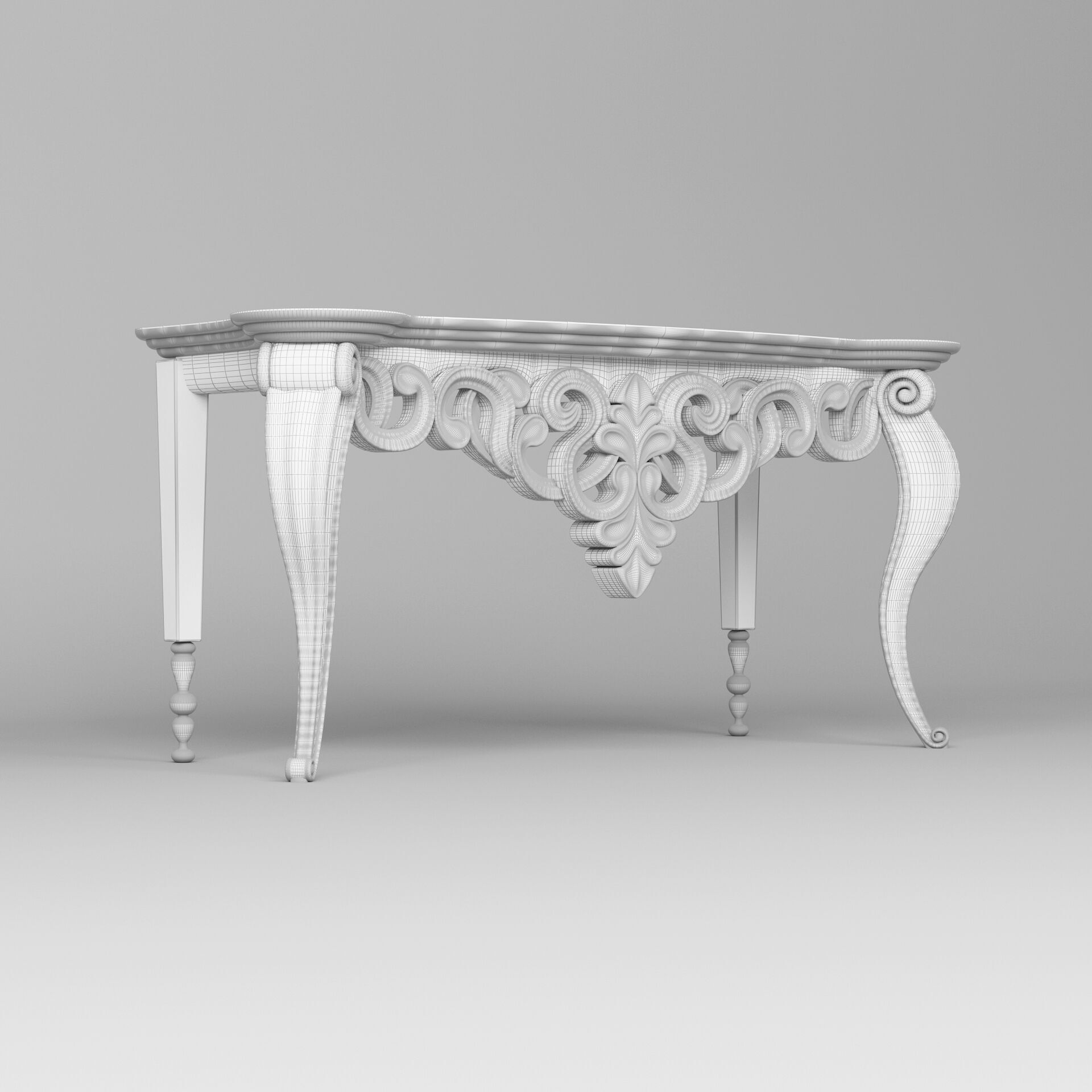 Classic Console Table 001 3D model_8