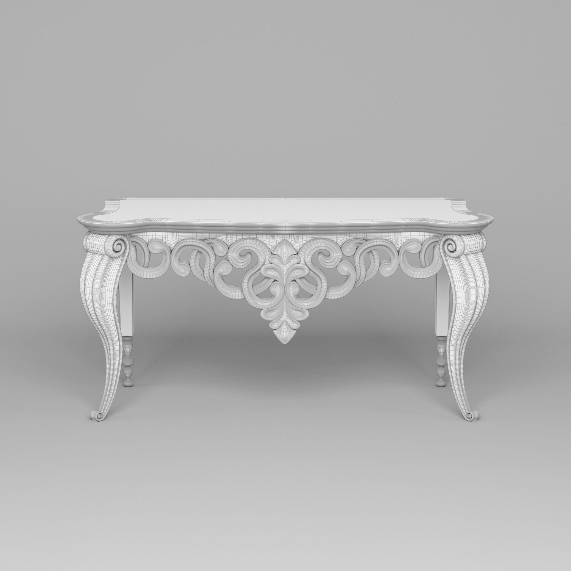 Classic Console Table 001 3D model_6
