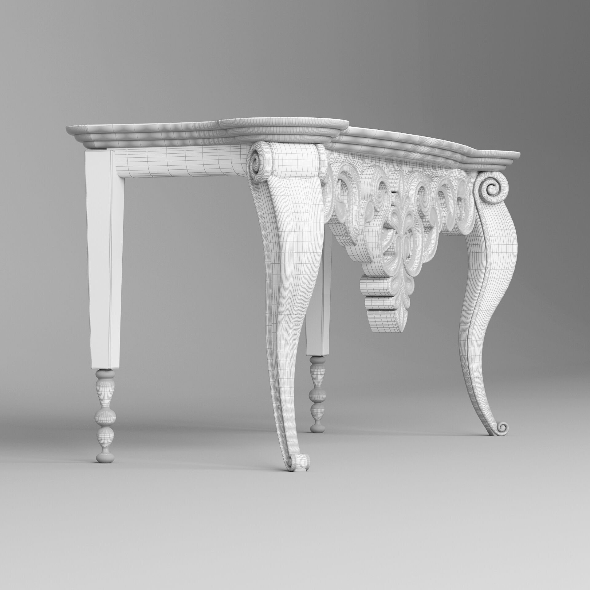 Classic Console Table 001 3D model_9