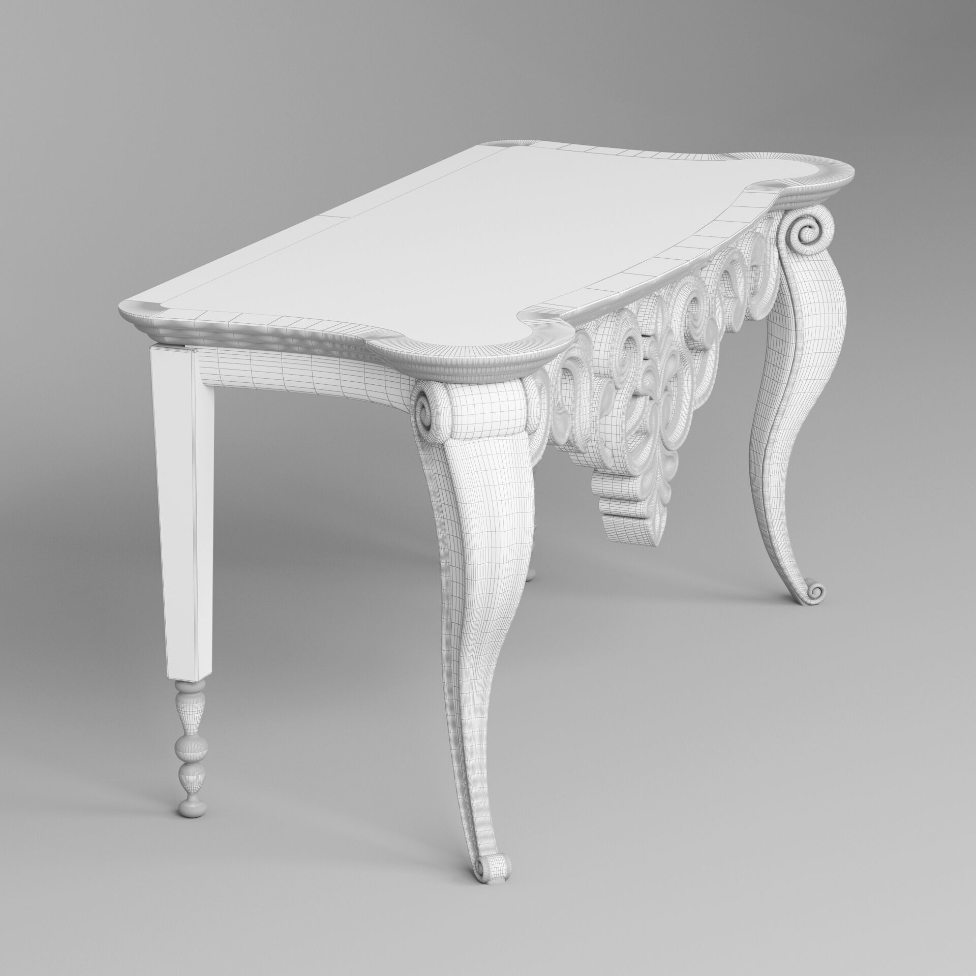 Classic Console Table 001 3D model_7