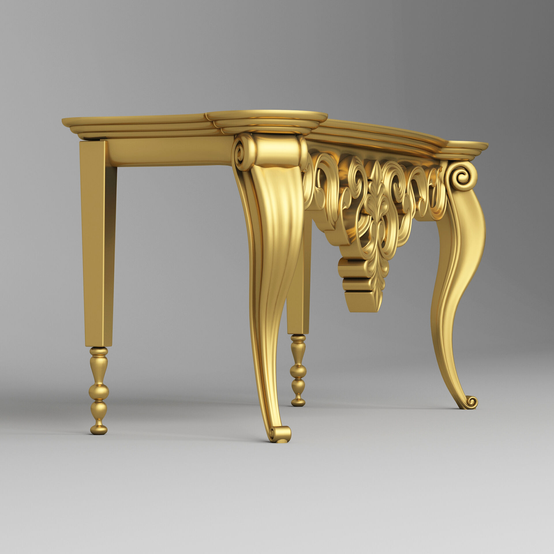 Classic Console Table 001 3D model_4