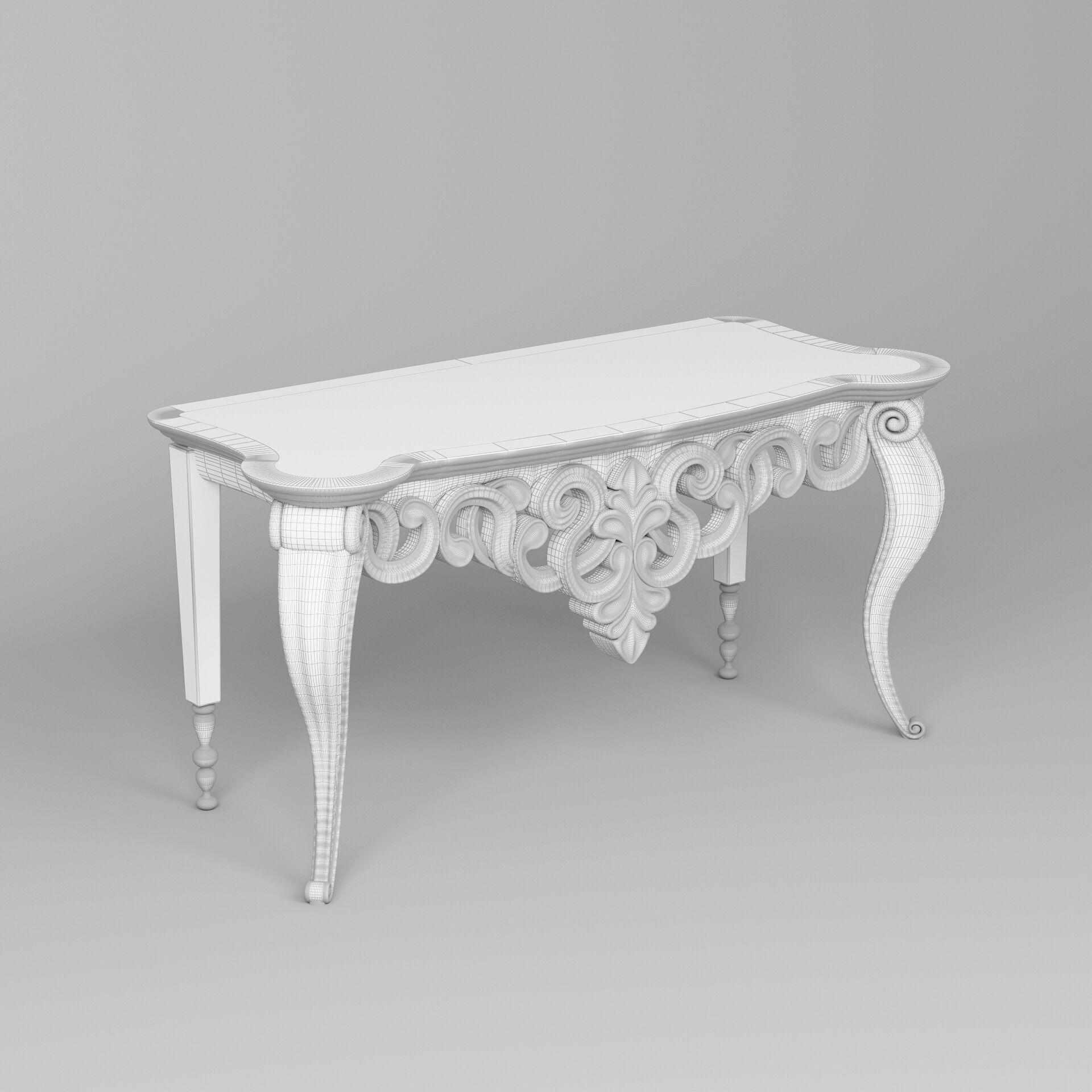 Classic Console Table 001 3D model_5