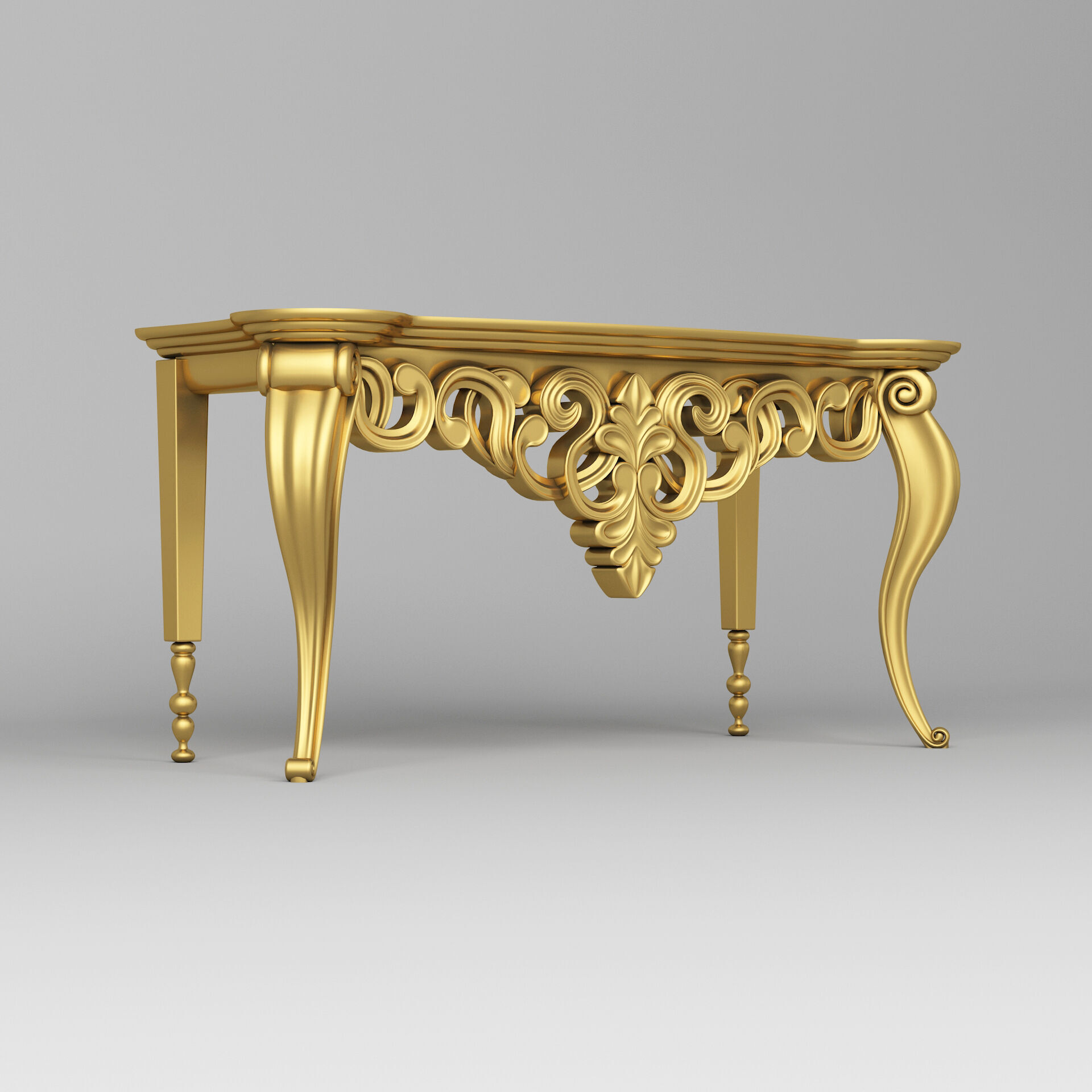 Classic Console Table 001 3D model_3