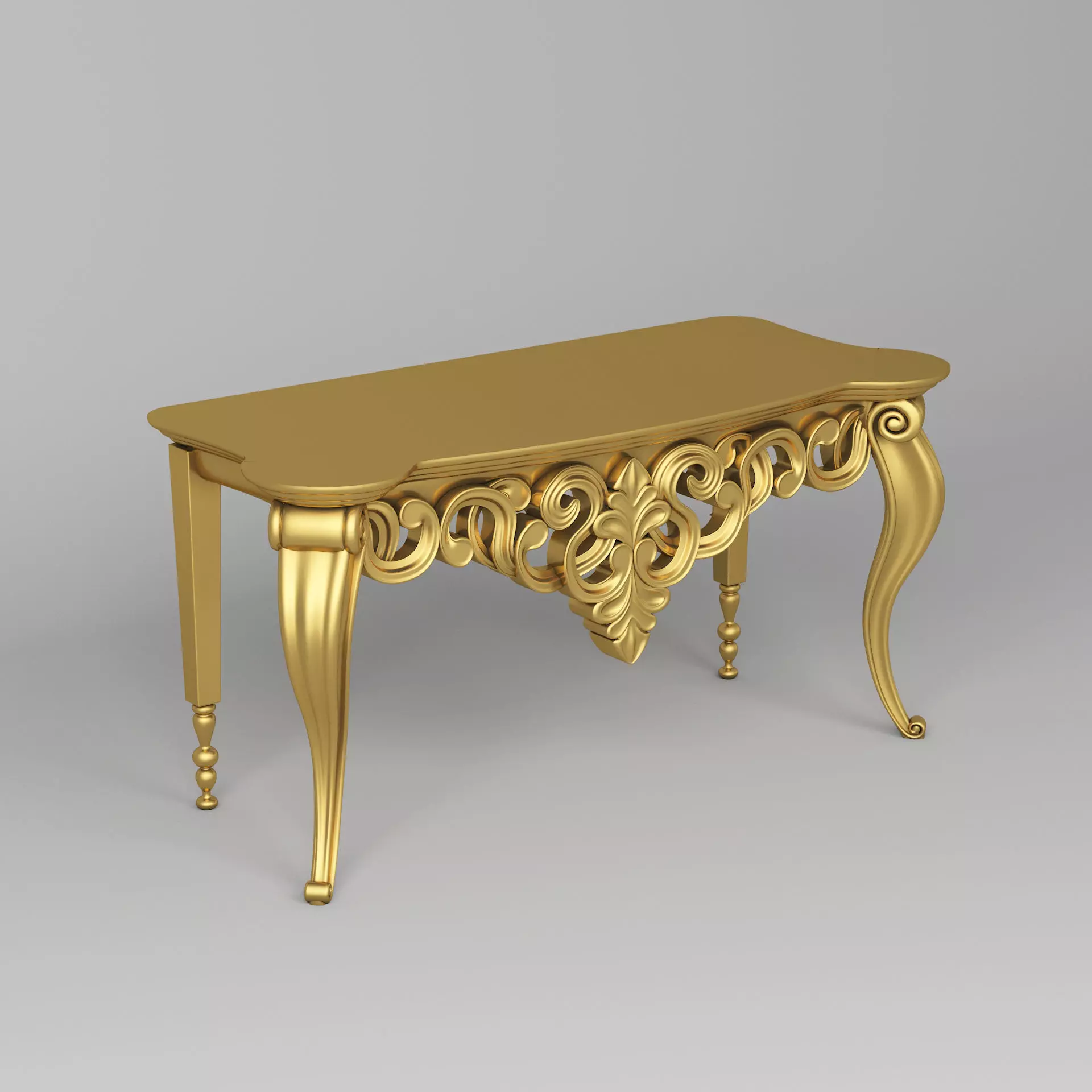 Classic Console Table 001 3D model_0