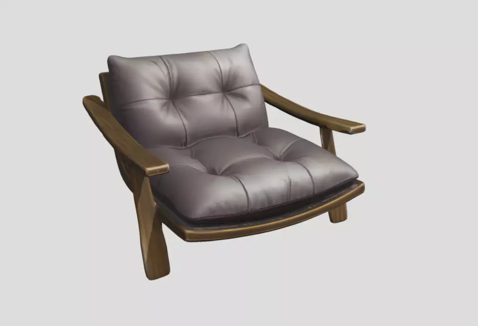 Modern Chair 3D Model PBR Textured Interior Furniture Asset Low-poly 3D model