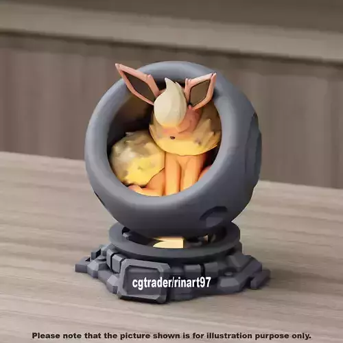 Flareon in healing machine pods from pokemon 3D print model