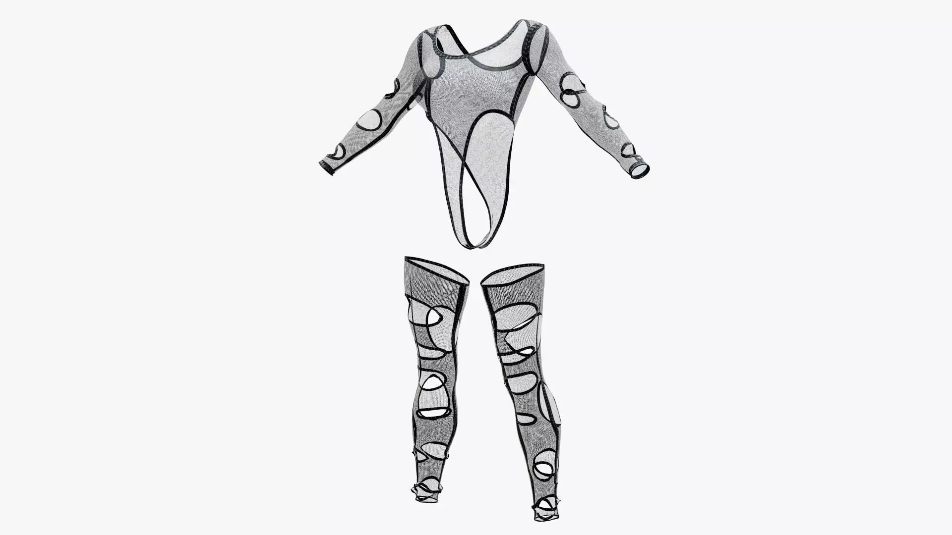 Lace Bodysuit and Leggings Low-poly 3D model