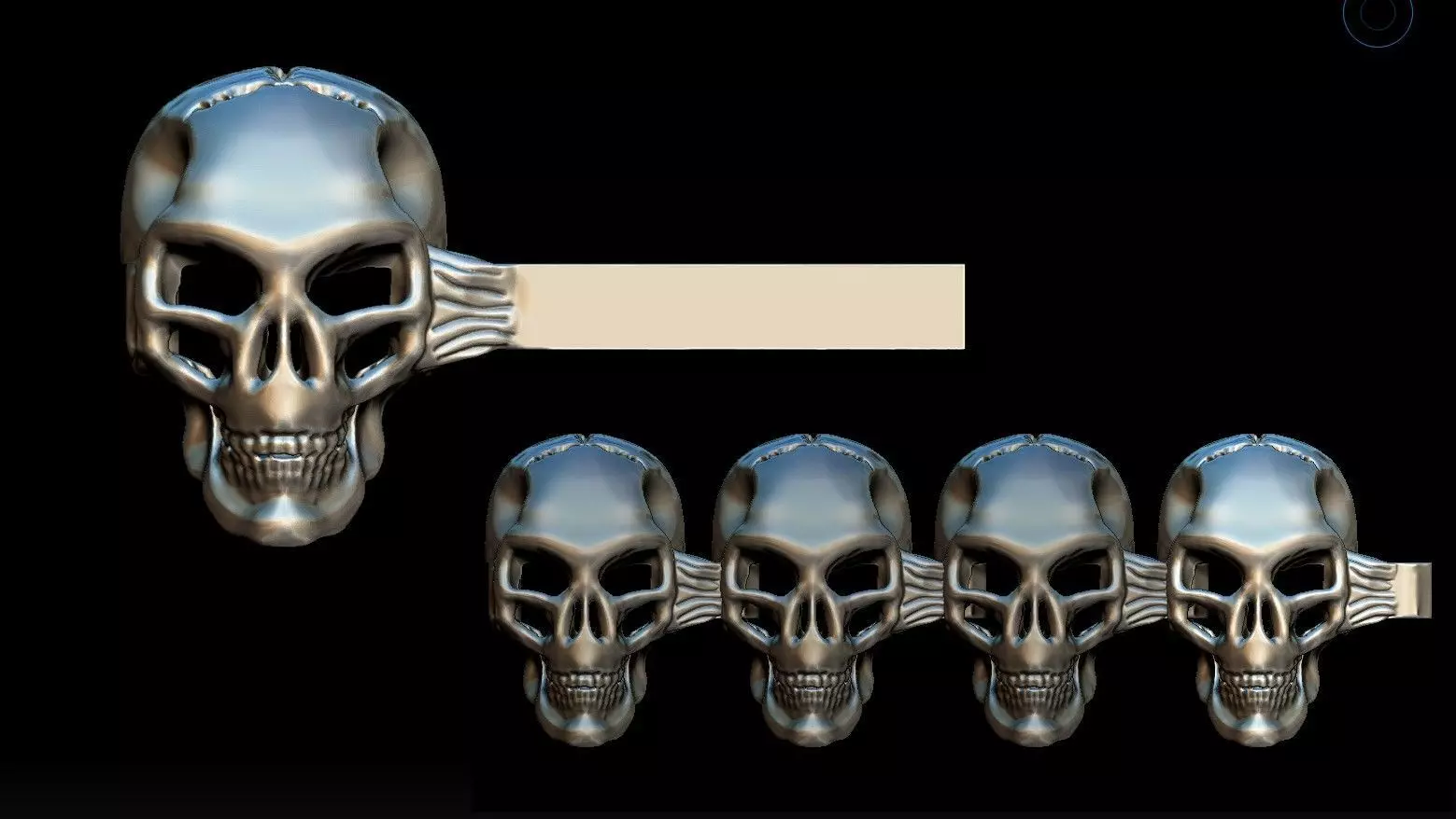 Alien Skull Bracelet SciFi Jewelry 3D Print STL OBJ 3D print model