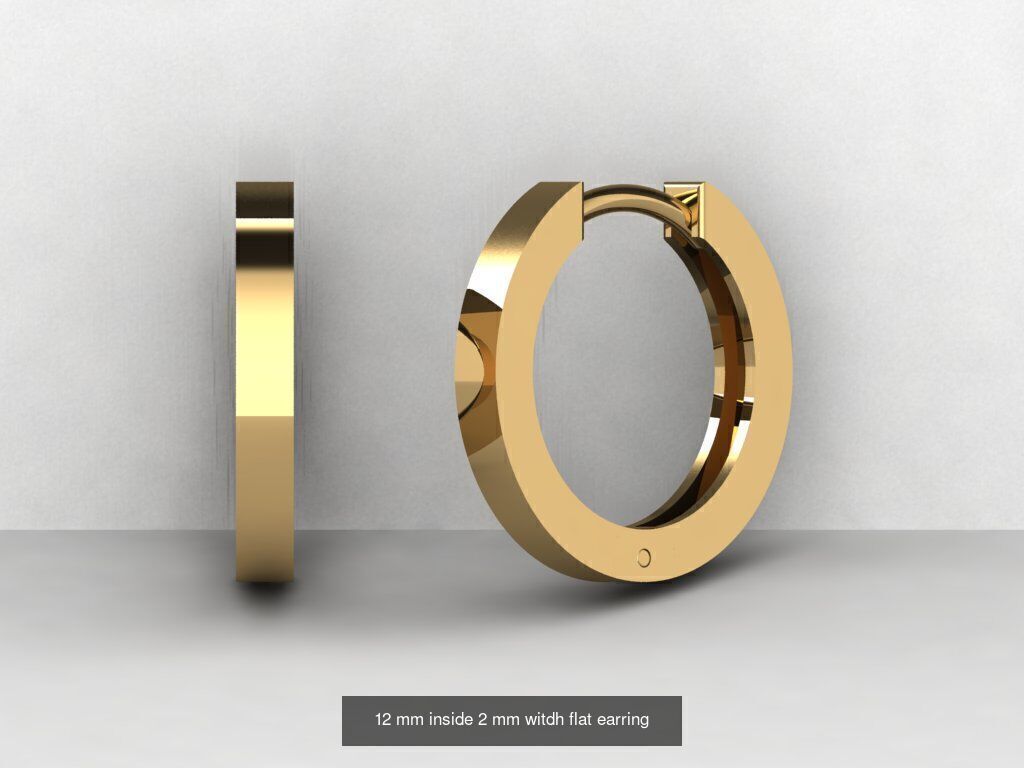 7 sizes flat earring 3D Model Collection_3