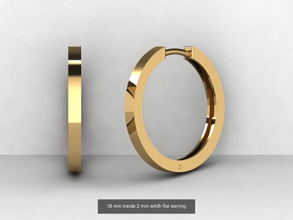 7 sizes flat earring 3D Model Collection_6