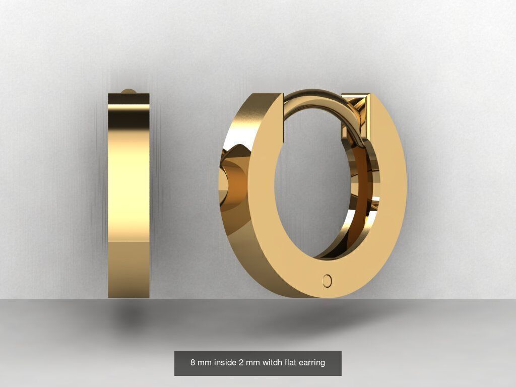 7 sizes flat earring 3D Model Collection_1