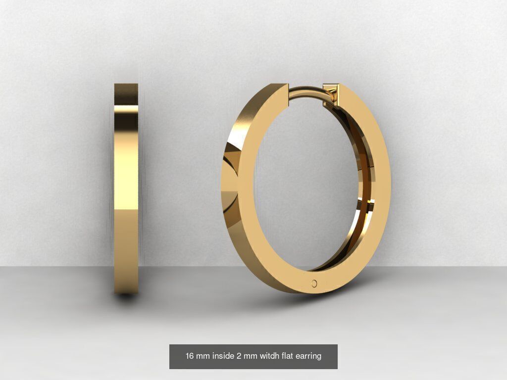 7 sizes flat earring 3D Model Collection_5