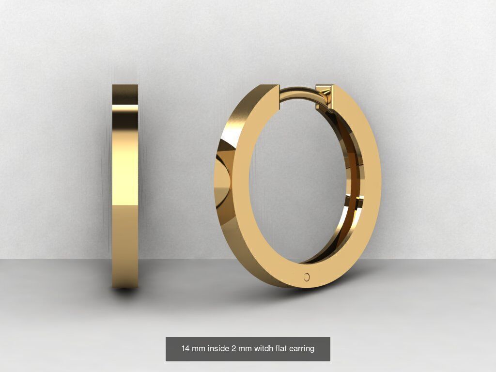 7 sizes flat earring 3D Model Collection_4