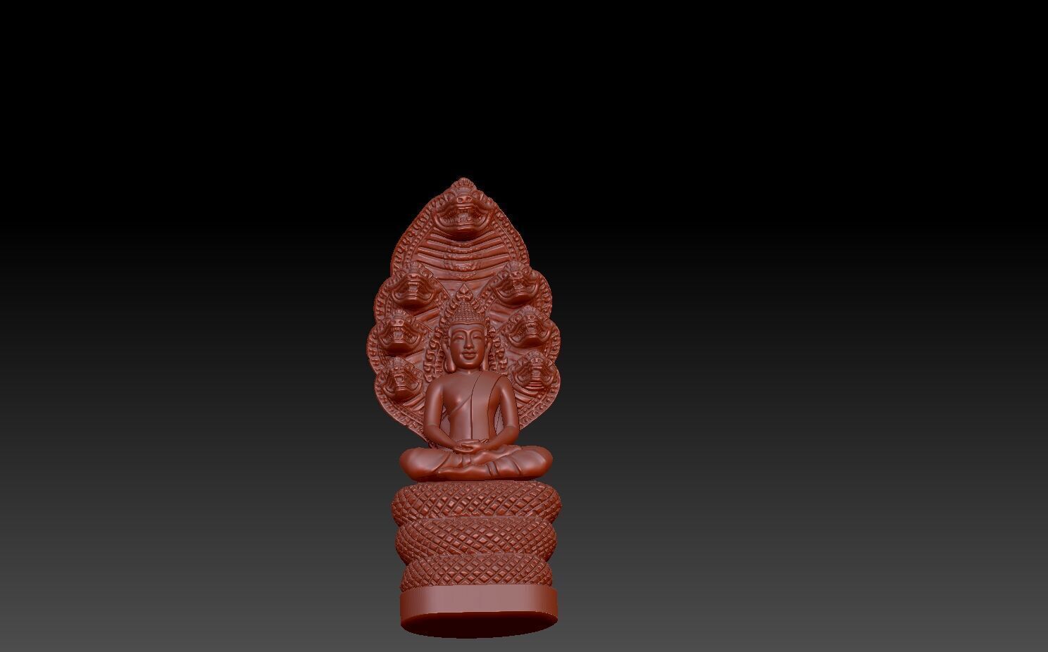 buddha with dragon style 3D print model_4