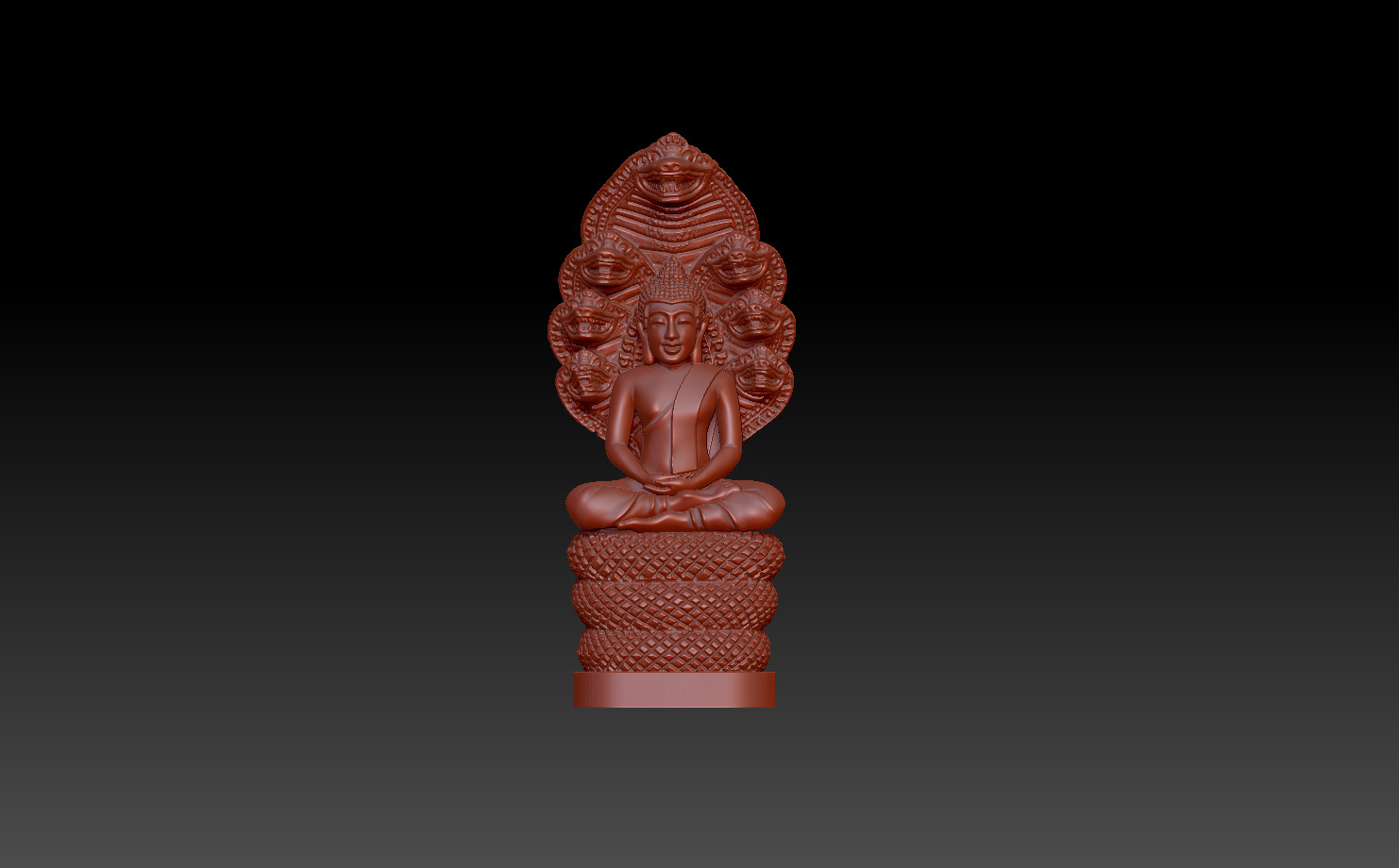 buddha with dragon style 3D print model_5
