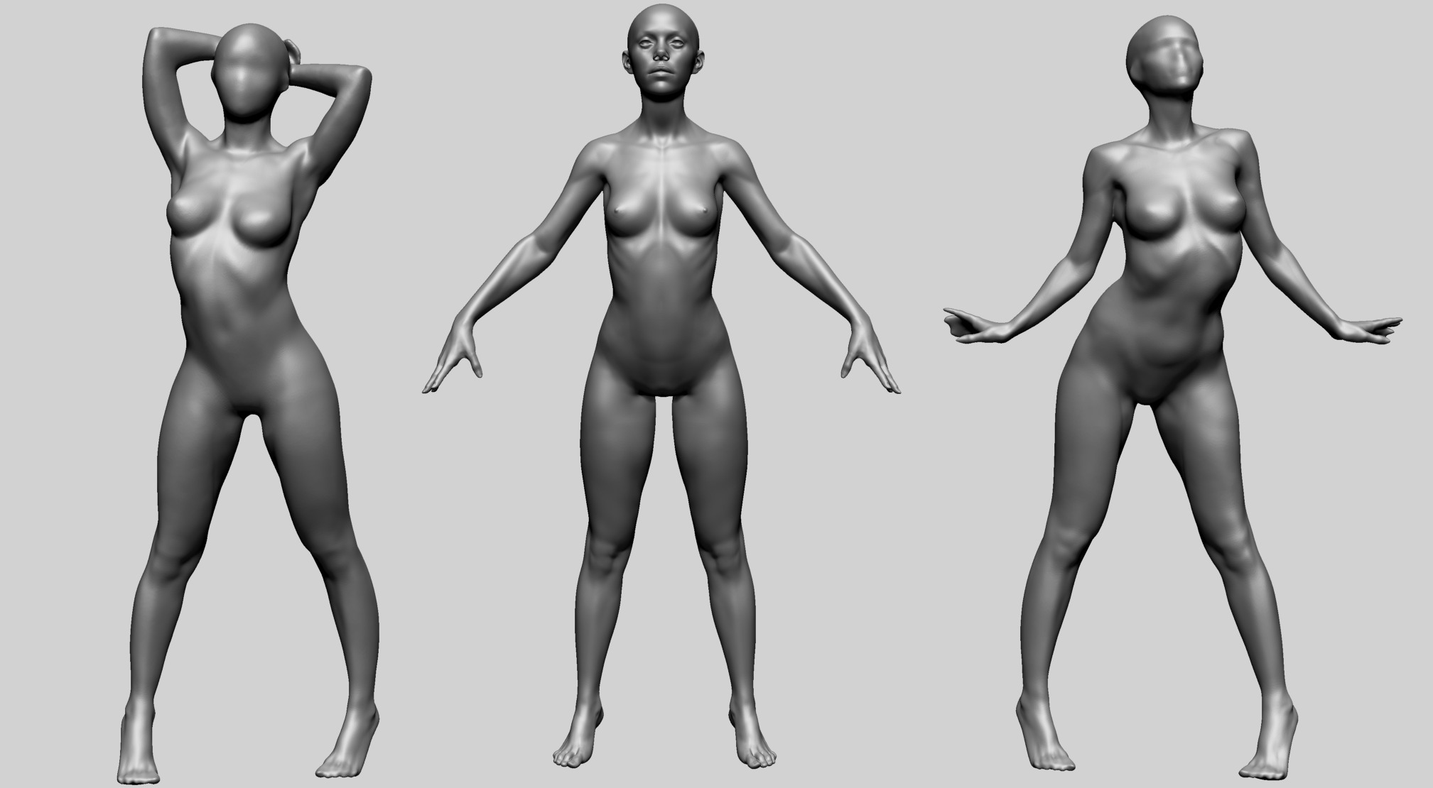 Female Poses B 3D model_1