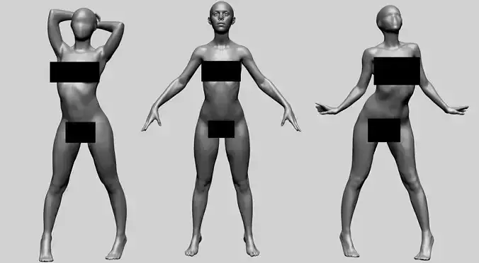 Female Poses B 3D model