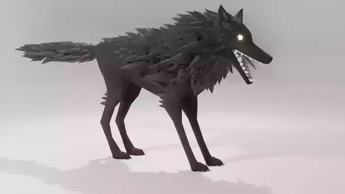 Low Poly Dark Wolf Free low-poly 3D model