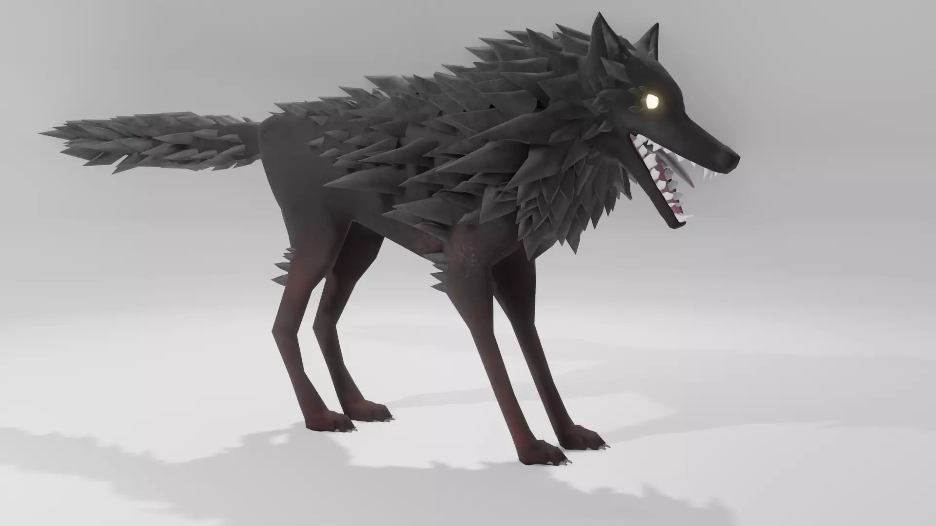 Low Poly Dark Wolf Free low-poly 3D model