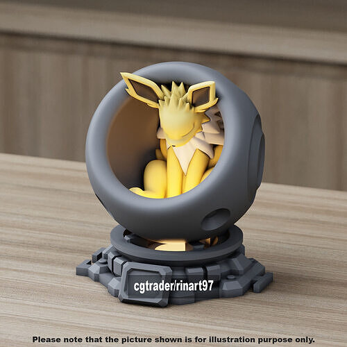Jolteon in healing machine pods from pokemon 3D print model
