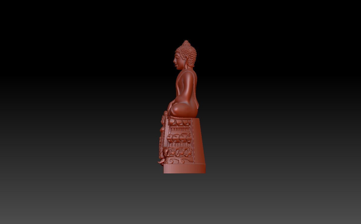  Buddha seated on a throne 3D print model_1