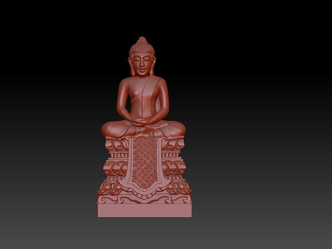  Buddha seated on a throne 3D print model_5