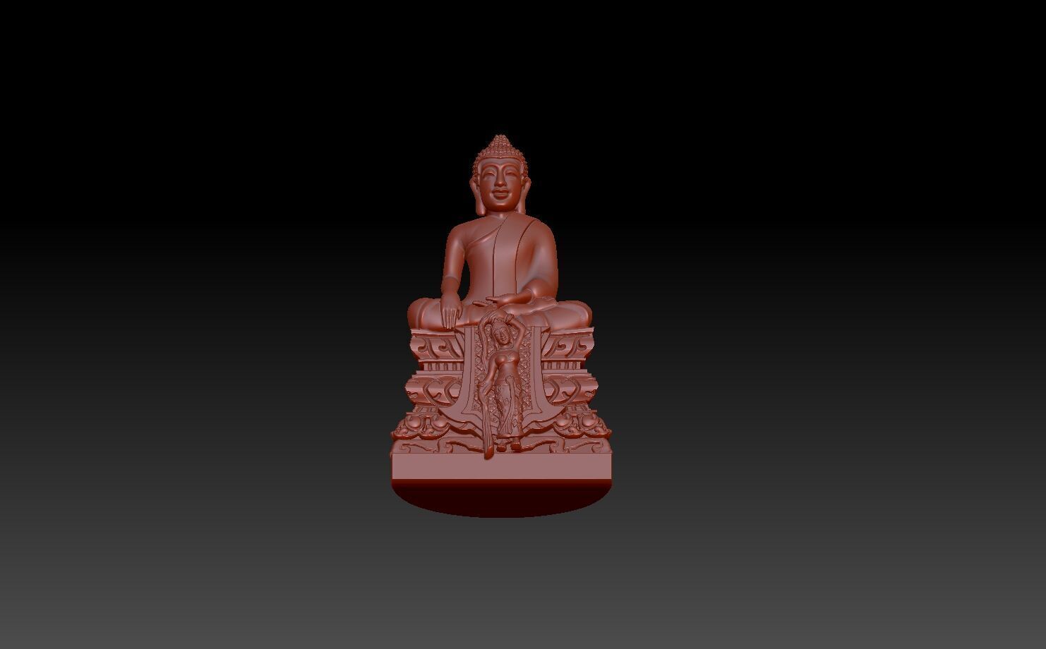  Buddha seated on a throne 3D print model_3