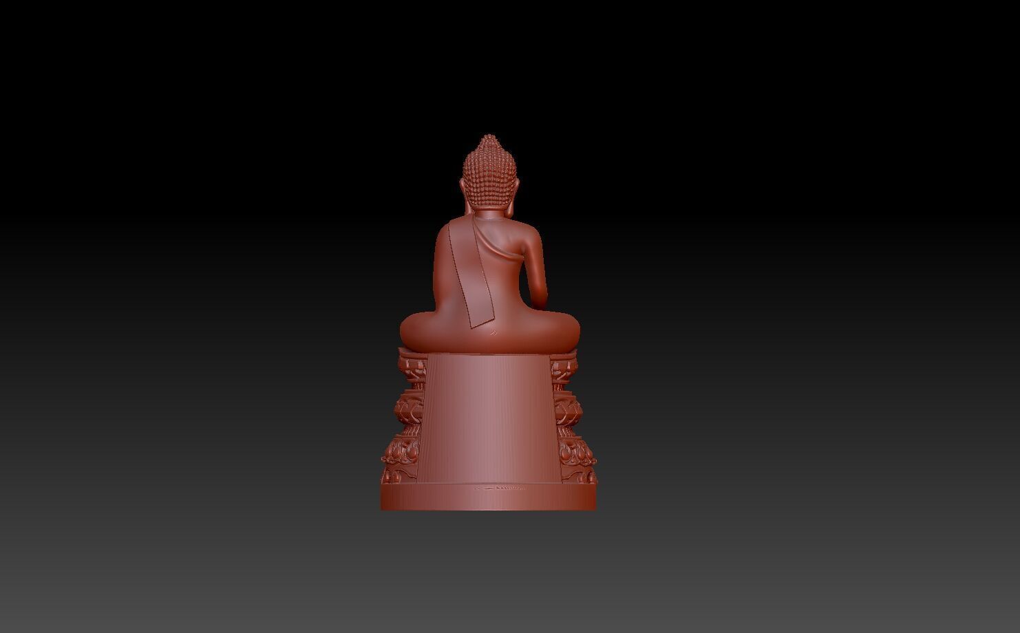  Buddha seated on a throne 3D print model_2