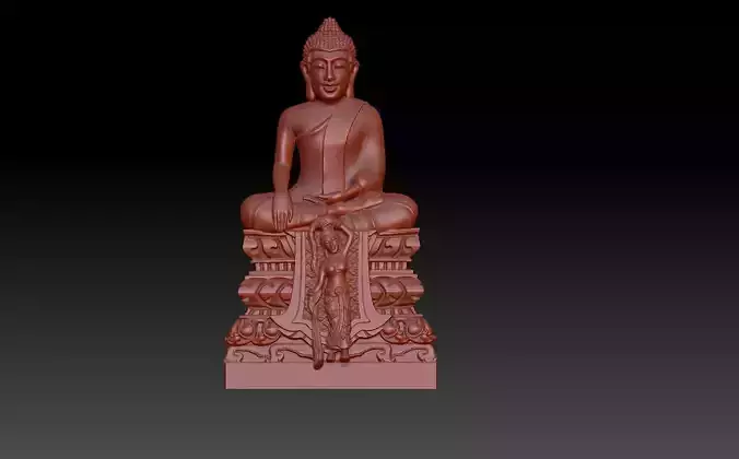  Buddha seated on a throne