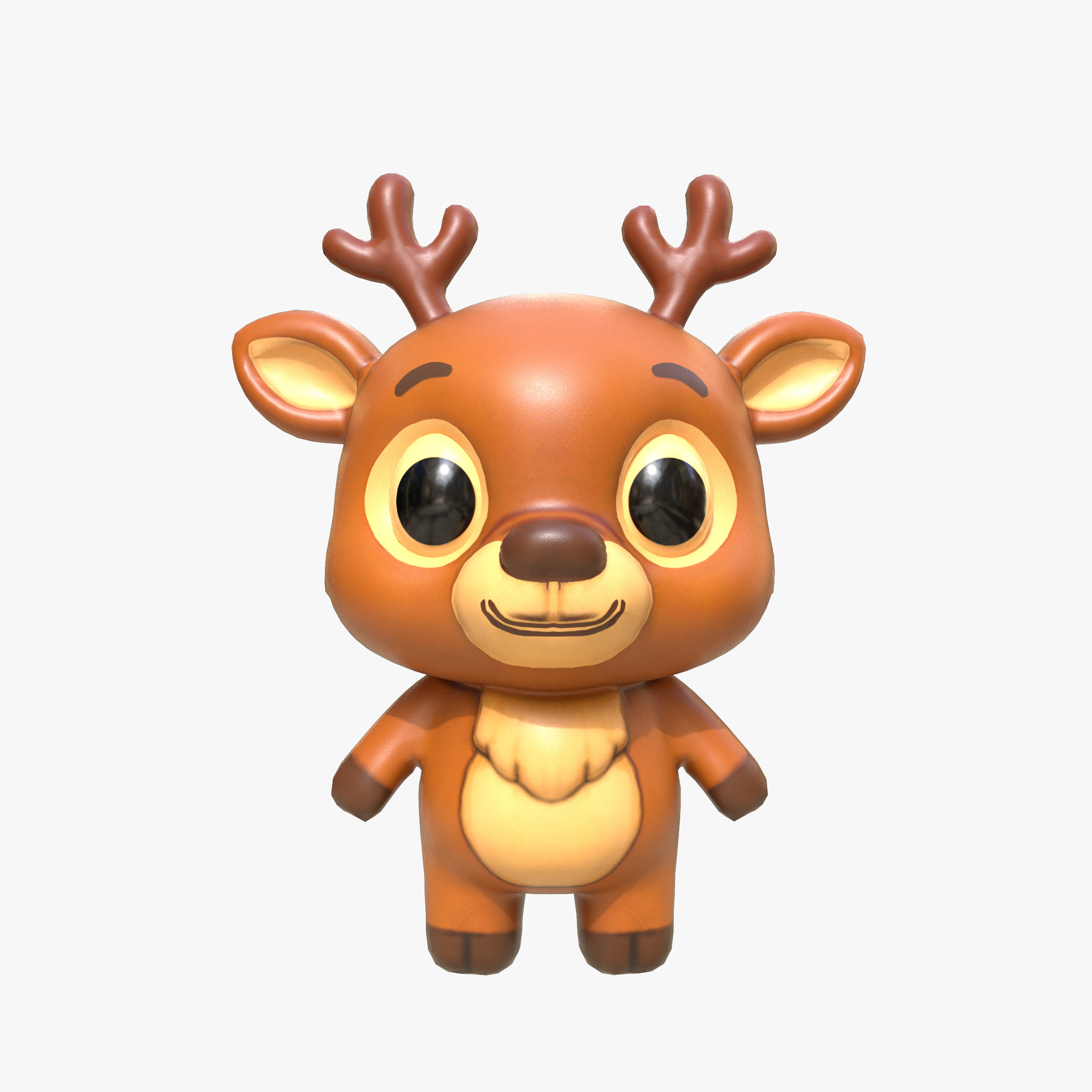 Cartoon Deer Low-poly 3D model_7