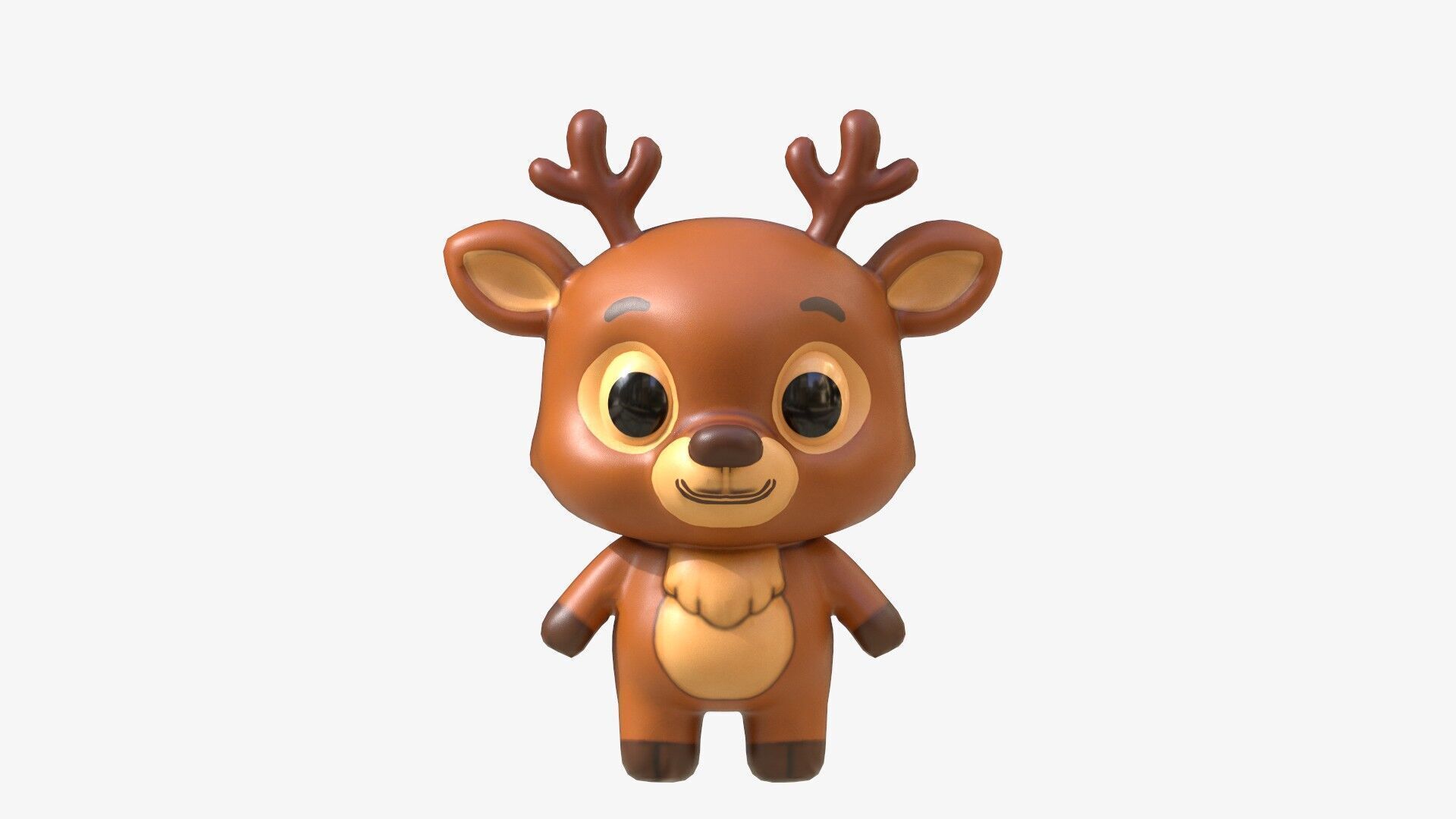 Cartoon Deer Low-poly 3D model_1