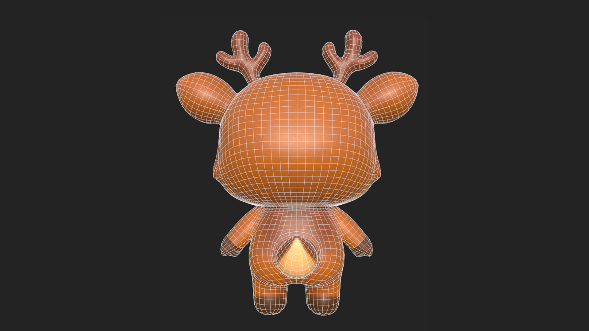 Cartoon Deer Low-poly 3D model_10