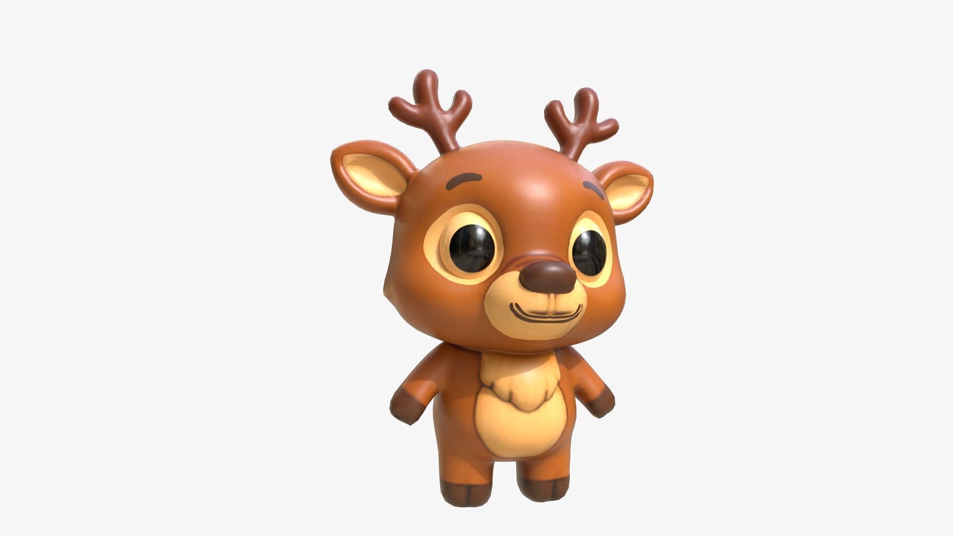 Cartoon Deer Low-poly 3D model_4