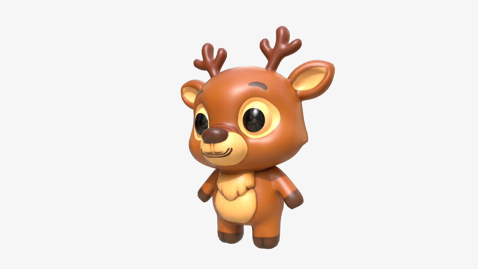 Cartoon Deer Low-poly 3D model_6