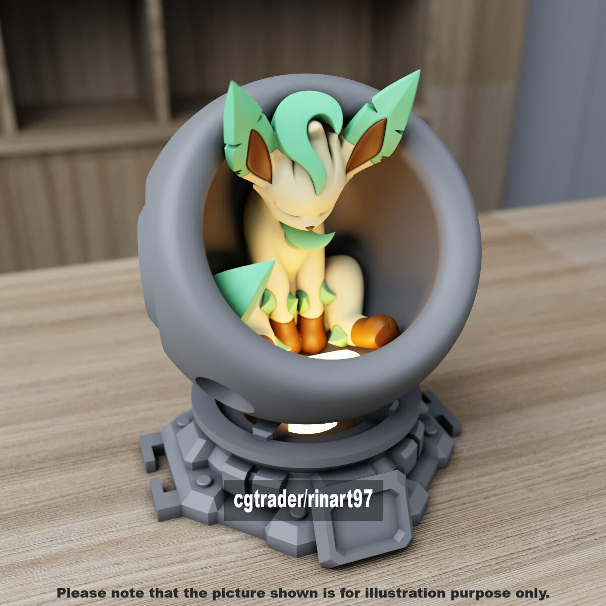 Leafeon in healing machine pods from pokemon 3D print model_1
