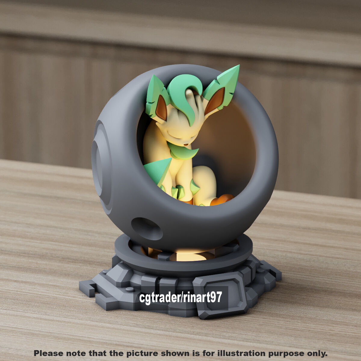 Leafeon in healing machine pods from pokemon 3D print model_6