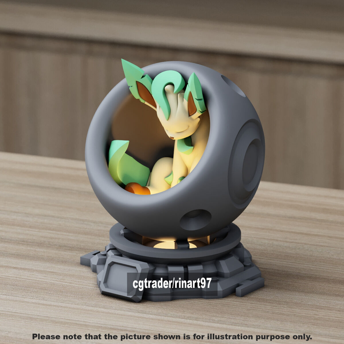 Leafeon in healing machine pods from pokemon 3D print model_9