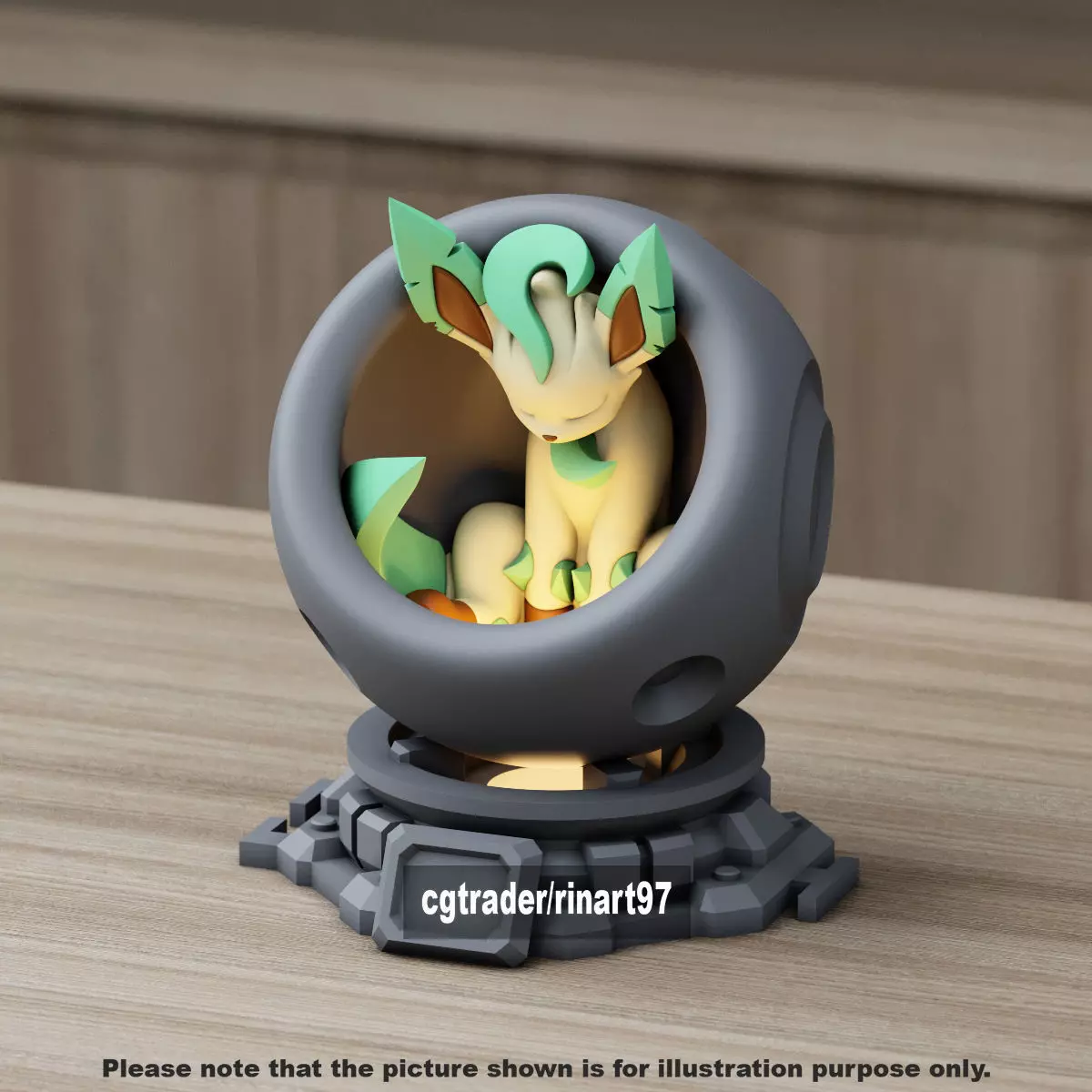 Leafeon in healing machine pods from pokemon 3D print model_0