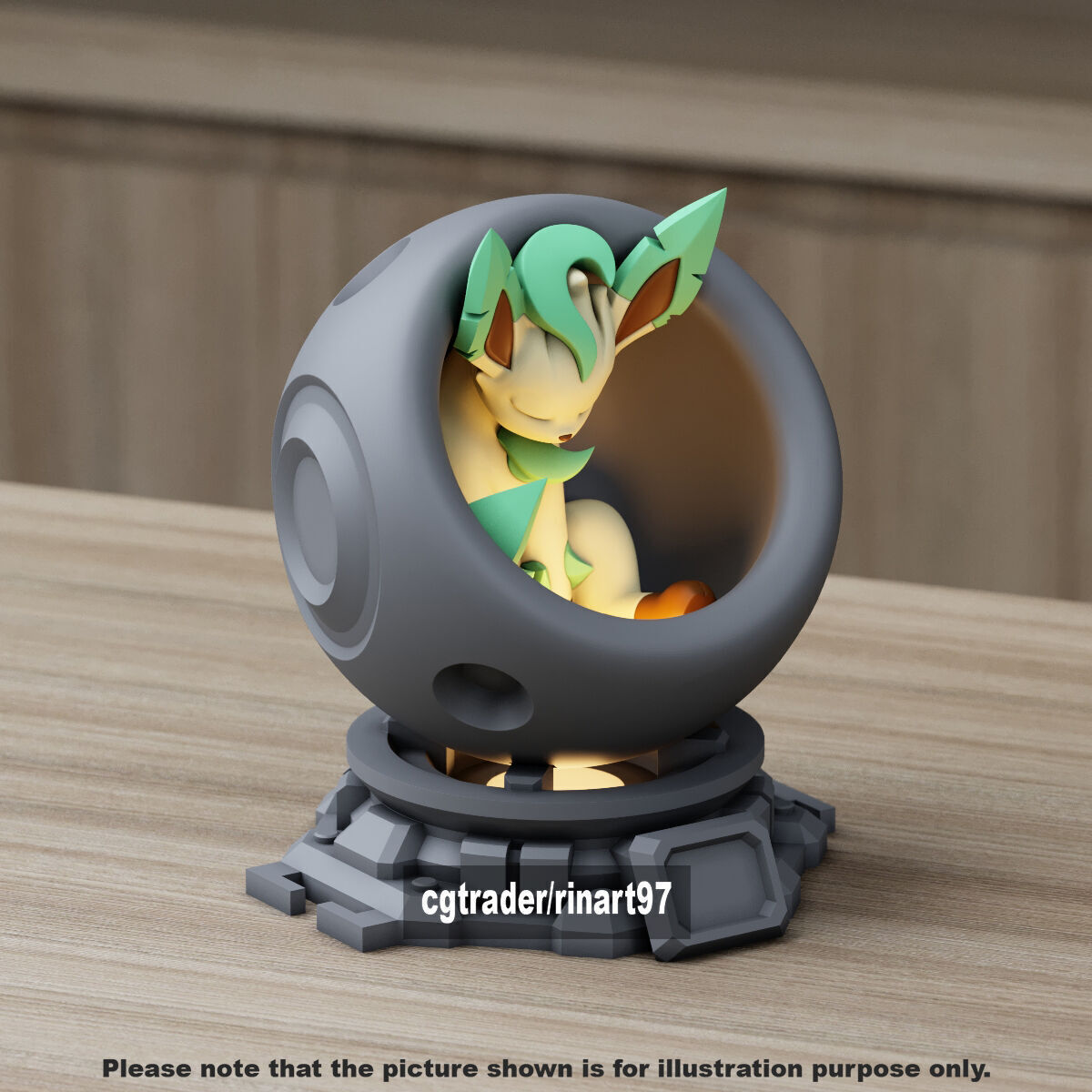Leafeon in healing machine pods from pokemon 3D print model_7