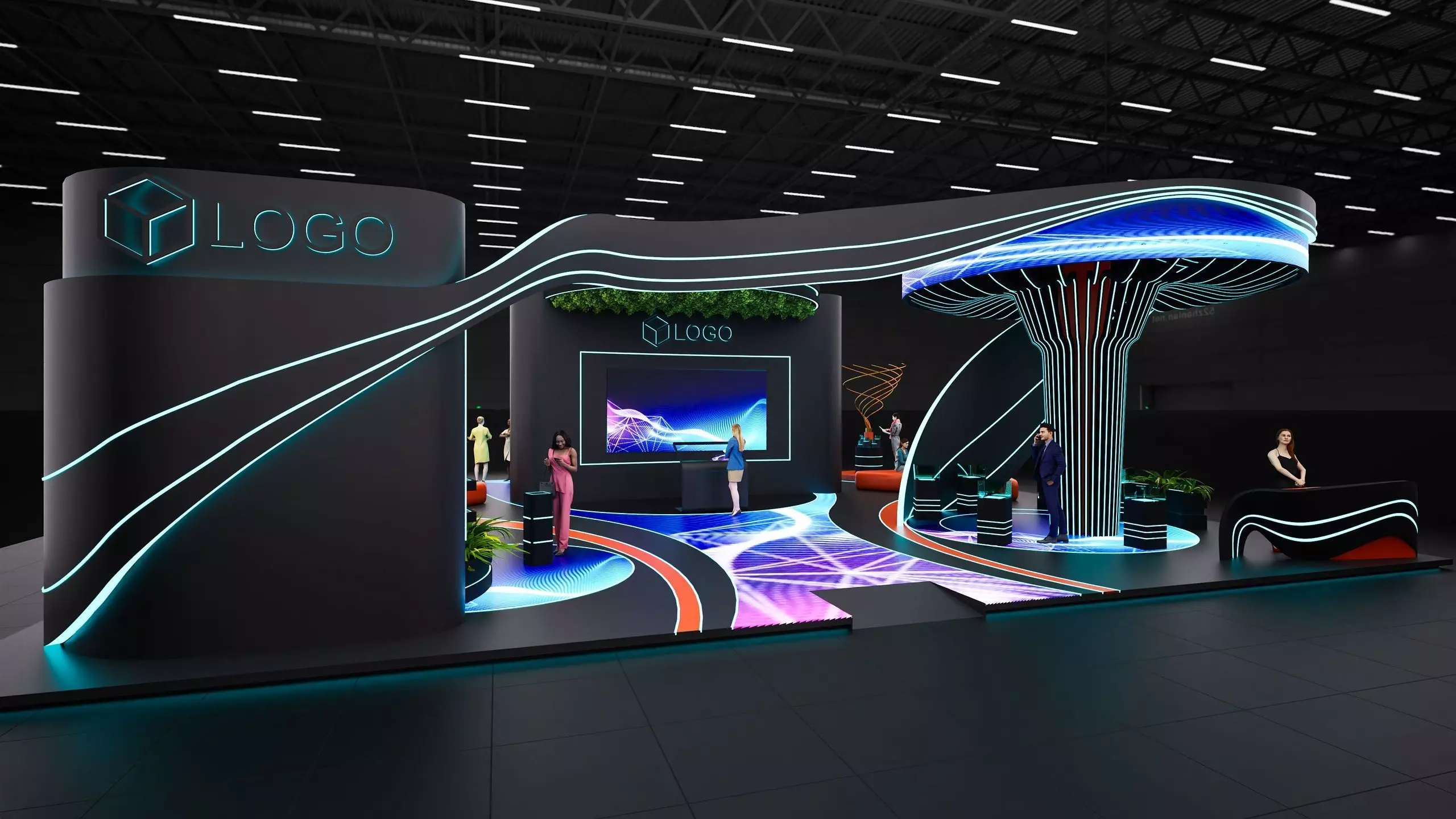 Booth design 4 3D model_0