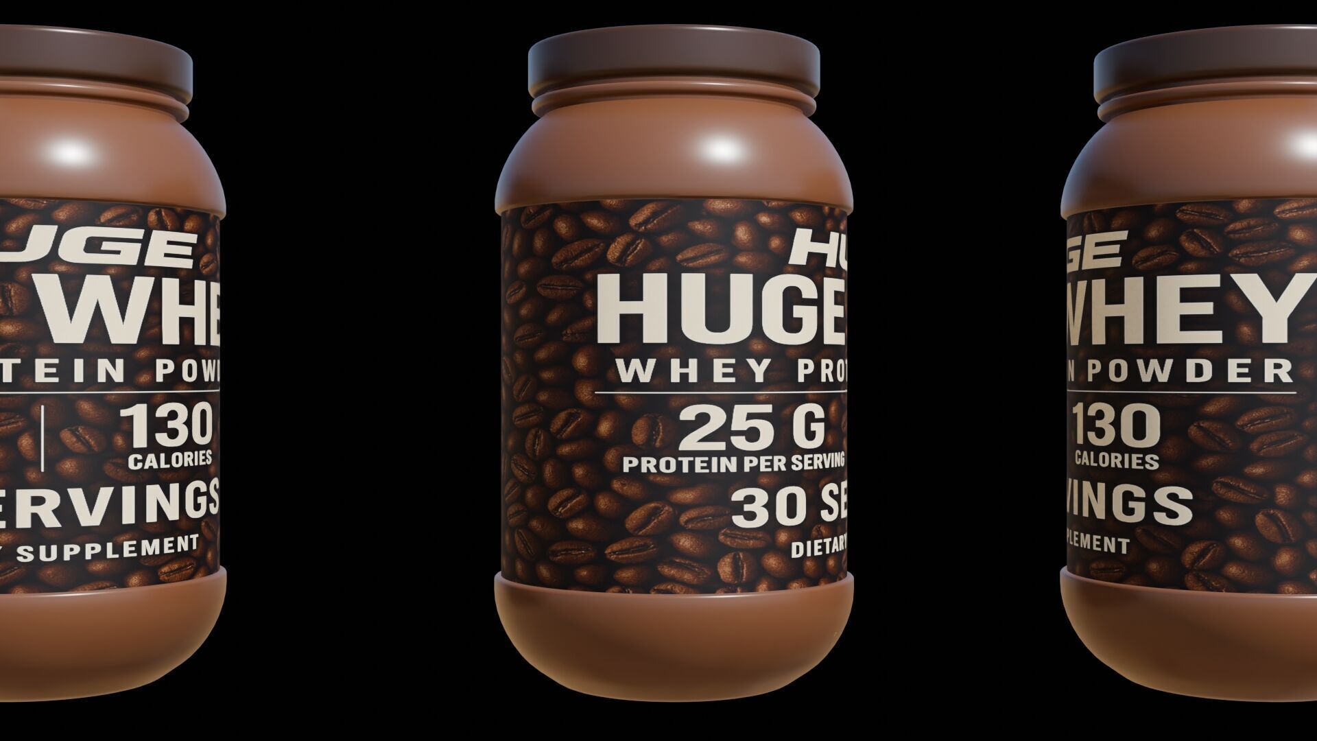 Protein powder container Low-poly 3D model_6