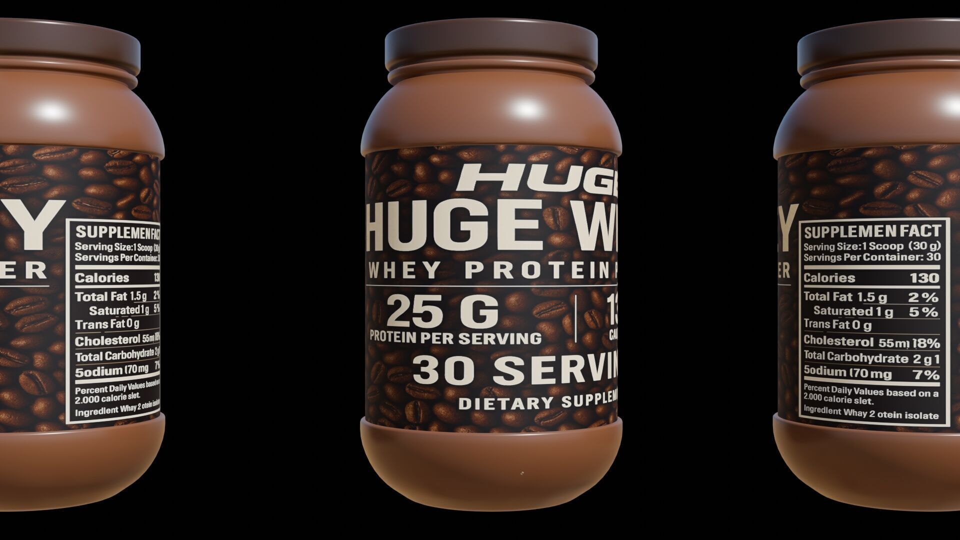 Protein powder container Low-poly 3D model_18