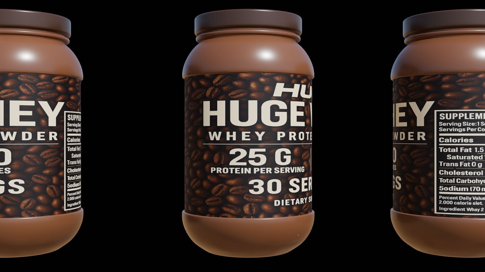 Protein powder container Low-poly 3D model_21