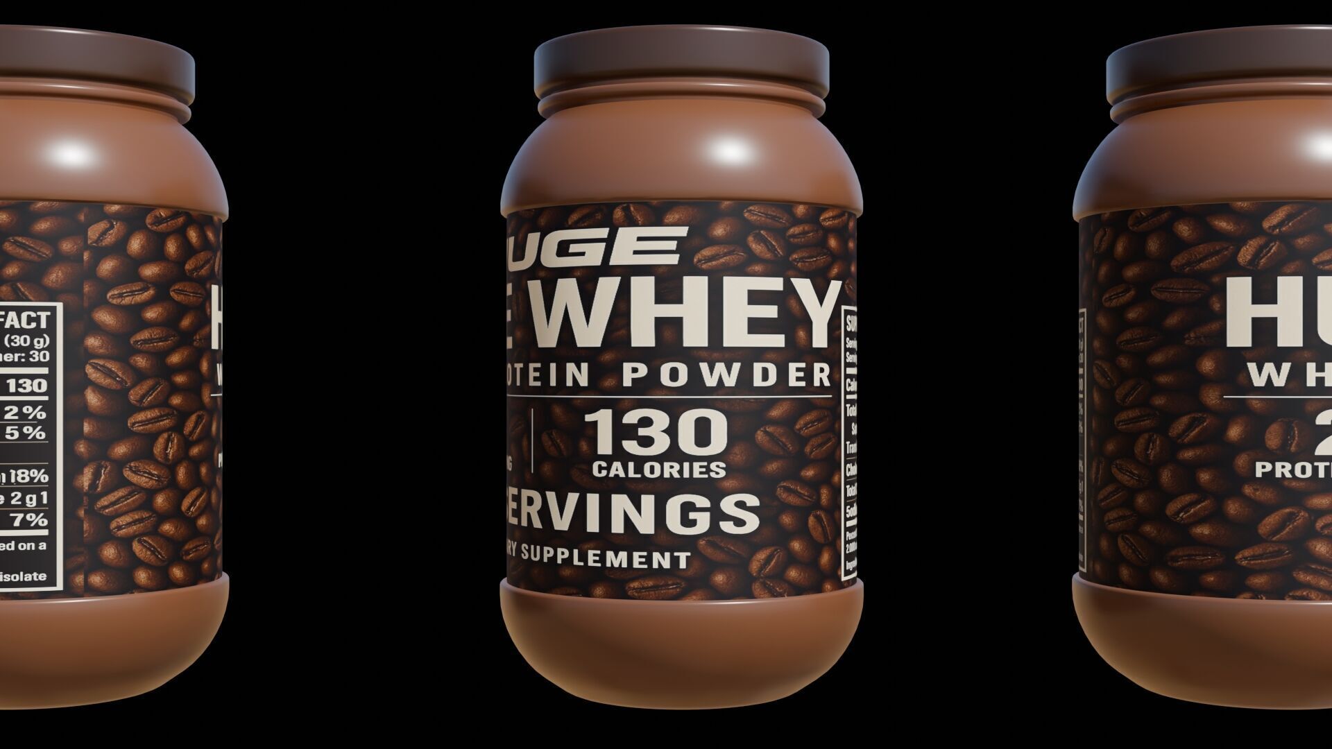 Protein powder container Low-poly 3D model_14